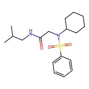2-[benzenesulfonyl(cyclohexyl)amino]-N-(2-methylpropyl)acetamide structure
