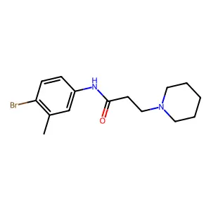 N-(4-bromo-3-methylphenyl)-3-(1-piperidinyl)propanamide structure