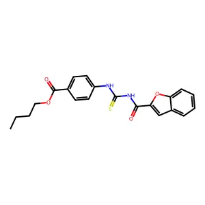 Butyl 4-{[(1-benzofuran-2-ylcarbonyl)carbamothioyl]amino}benzoate structure