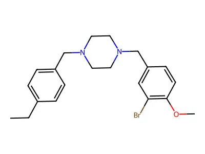 1-(3-Bromo-4-methoxybenzyl)-4-(4-ethylbenzyl)piperazine structure