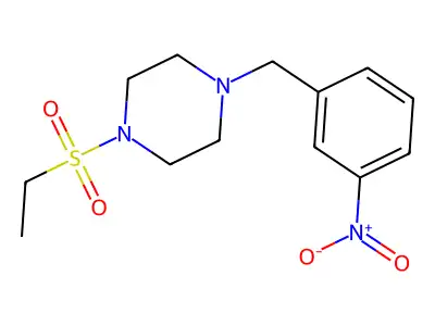 1-Ethylsulfonyl-4-[(3-nitrophenyl)methyl]piperazine structure