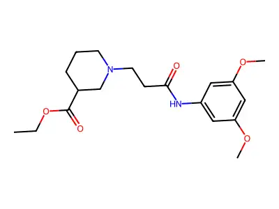 Ethyl 1-{3-[(3,5-dimethoxyphenyl)amino]-3-oxopropyl}piperidine-3-carboxylate structure