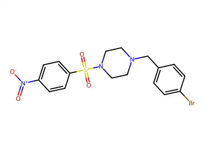 1-(4-Bromobenzyl)-4-[(4-nitrophenyl)sulfonyl]piperazine structure