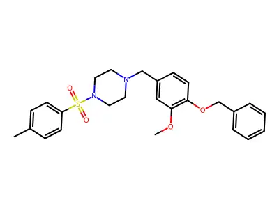 1-[(3-Methoxy-4-phenylmethoxyphenyl)methyl]-4-(4-methylphenyl)sulfonylpiperazine structure