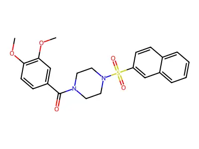 (3,4-Dimethoxyphenyl)-(4-naphthalen-2-ylsulfonylpiperazin-1-yl)methanone structure