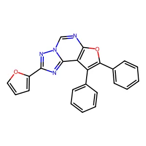 2-(2-Furyl)-8,9-diphenylfuro[3,2-e][1,2,4]triazolo[1,5-c]pyrimidine structure