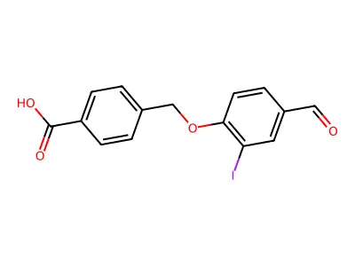 4-[(4-Formyl-2-iodophenoxy)methyl]benzoic acid structure