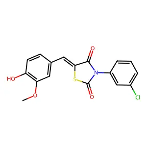 3-(3-Chlorophenyl)-5-(4-hydroxy-3-methoxybenzylidene)-1,3-thiazolidine-2,4-dione structure