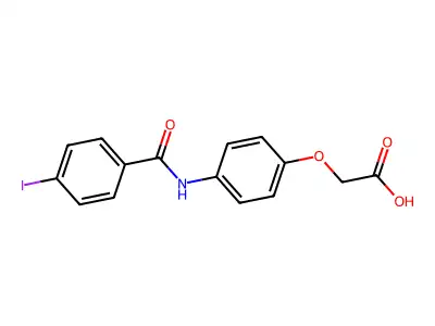 (4-{[(4-Iodophenyl)carbonyl]amino}phenoxy)acetic acid structure