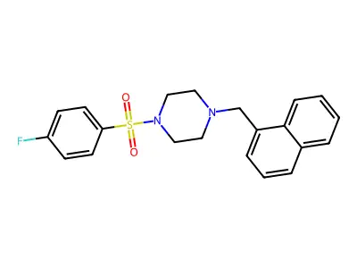 1-(4-Fluorophenyl)sulfonyl-4-(naphthalen-1-ylmethyl)piperazine structure