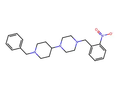 1-(1-Benzylpiperidin-4-yl)-4-[(2-nitrophenyl)methyl]piperazine structure