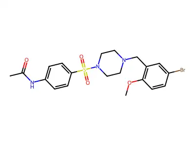 N-[4-[4-[(5-bromo-2-methoxyphenyl)methyl]piperazin-1-yl]sulfonylphenyl]acetamide structure