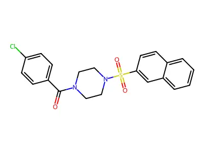 (4-Chlorophenyl)-(4-naphthalen-2-ylsulfonylpiperazin-1-yl)methanone structure