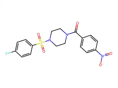 {4-[(4-Fluorophenyl)sulfonyl]piperazino}(4-nitrophenyl)methanone structure
