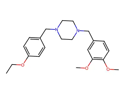 1-[(3,4-Dimethoxyphenyl)methyl]-4-[(4-ethoxyphenyl)methyl]piperazine structure