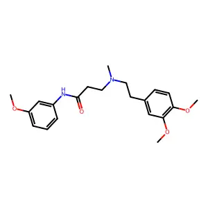 3-[2-(3,4-dimethoxyphenyl)ethyl-methylamino]-N-(3-methoxyphenyl)propanamide structure