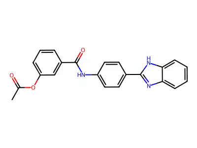 3-{[4-(1H-benzimidazol-2-yl)phenyl]carbamoyl}phenyl acetate structure