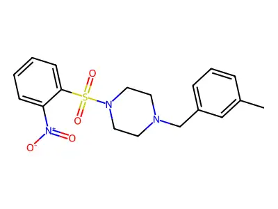 1-[(3-Methylphenyl)methyl]-4-(2-nitrophenyl)sulfonylpiperazine structure