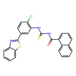 N-[[5-(1,3-benzothiazol-2-yl)-2-chlorophenyl]carbamothioyl]naphthalene-1-carboxamide structure