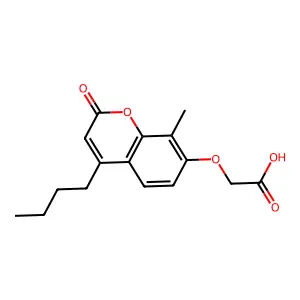 2-((4-butyl-8-methyl-2-oxo-2H-chromen-7-yl)oxy)acetic acid structure
