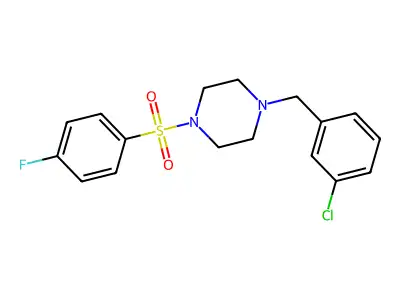 1-(3-Chlorobenzyl)-4-[(4-fluorophenyl)sulfonyl]piperazine structure