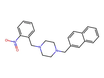 1-(Naphthalen-2-ylmethyl)-4-[(2-nitrophenyl)methyl]piperazine structure