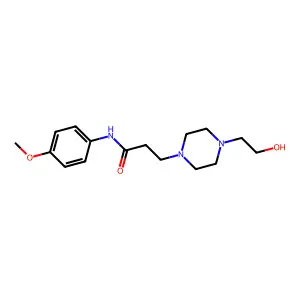 3-[4-(2-hydroxyethyl)piperazin-1-yl]-N-(4-methoxyphenyl)propanamide structure