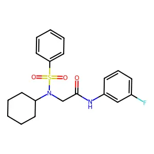 2-[benzenesulfonyl(cyclohexyl)amino]-N-(3-fluorophenyl)acetamide structure