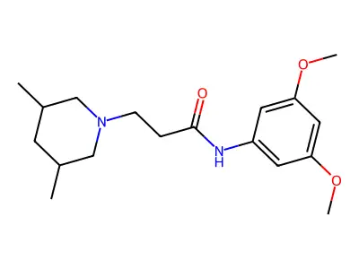 N-(3,5-dimethoxyphenyl)-3-(3,5-dimethylpiperidin-1-yl)propanamide structure