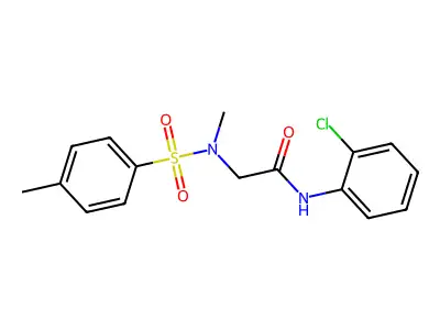 N-(2-chlorophenyl)-2-[methyl-(4-methylphenyl)sulfonylamino]acetamide structure