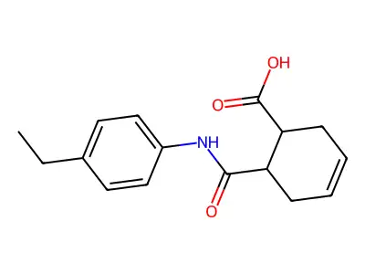 6-[(4-Ethylphenyl)carbamoyl]cyclohex-3-ene-1-carboxylic acid structure