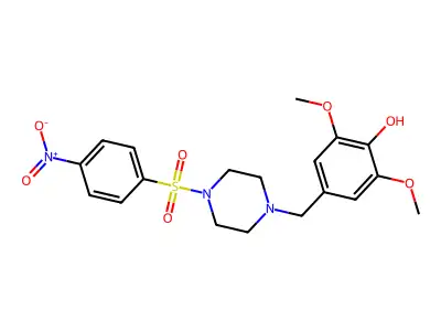 2,6-Dimethoxy-4-[[4-(4-nitrophenyl)sulfonylpiperazin-1-yl]methyl]phenol structure