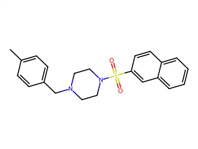 1-[(4-Methylphenyl)methyl]-4-naphthalen-2-ylsulfonylpiperazine structure