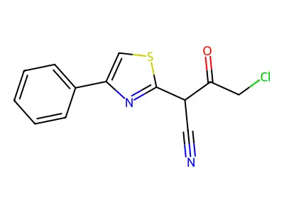 4-Chloro-3-oxo-2-(4-phenyl-1,3-thiazol-2-yl)butanenitrile structure
