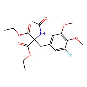 Diethyl 2-(acetylamino)-2-(3-fluoro-4,5-dimethoxybenzyl)malonate structure