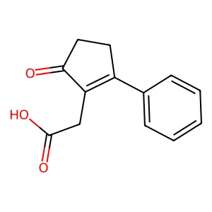 (5-Oxo-2-phenyl-cyclopent-1-enyl)-acetic acid structure