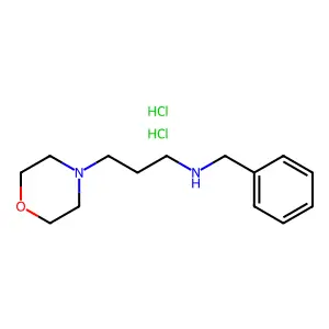4-Morpholinepropanamine, N-(phenylmethyl)-, hydrochloride, hydrate (1:2:1) structure