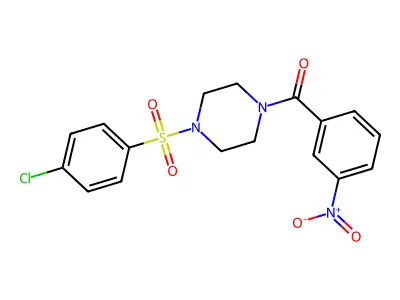 [4-(4-Chlorophenyl)sulfonylpiperazin-1-yl]-(3-nitrophenyl)methanone structure
