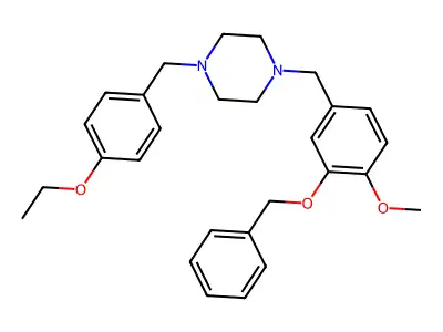 1-[(4-Ethoxyphenyl)methyl]-4-[(4-methoxy-3-phenylmethoxyphenyl)methyl]piperazine structure