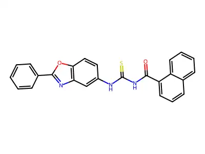 N-[(2-phenyl-1,3-benzoxazol-5-yl)carbamothioyl]naphthalene-1-carboxamide structure