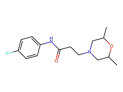 3-(2,6-dimethylmorpholin-4-yl)-N-(4-fluorophenyl)propanamide structure
