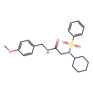 2-[cyclohexyl(phenylsulfonyl)amino]-N-(4-methoxybenzyl)acetamide structure