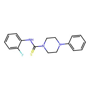 N-(2-fluorophenyl)-4-phenylpiperazine-1-carbothioamide structure