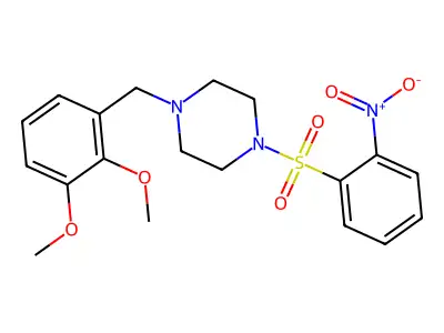 1-(2,3-Dimethoxybenzyl)-4-[(2-nitrophenyl)sulfonyl]piperazine structure