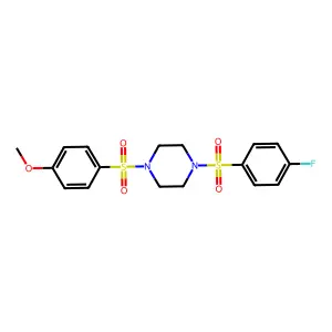 1-(4-Fluorophenyl)sulfonyl-4-(4-methoxyphenyl)sulfonylpiperazine structure