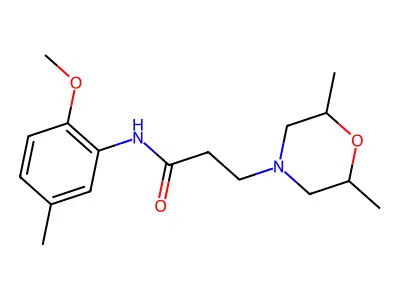 3-(2,6-dimethylmorpholin-4-yl)-N-(2-methoxy-5-methylphenyl)propanamide structure