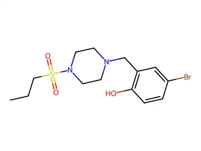 4-Bromo-2-[(4-propylsulfonylpiperazin-1-yl)methyl]phenol structure