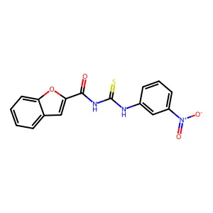 N-[(3-nitrophenyl)carbamothioyl]-1-benzofuran-2-carboxamide structure