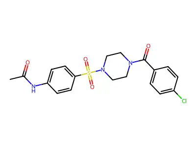 N-[4-[4-(4-chlorobenzoyl)piperazin-1-yl]sulfonylphenyl]acetamide structure