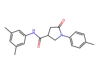 N-(3,5-dimethylphenyl)-1-(4-methylphenyl)-5-oxopyrrolidine-3-carboxamide structure